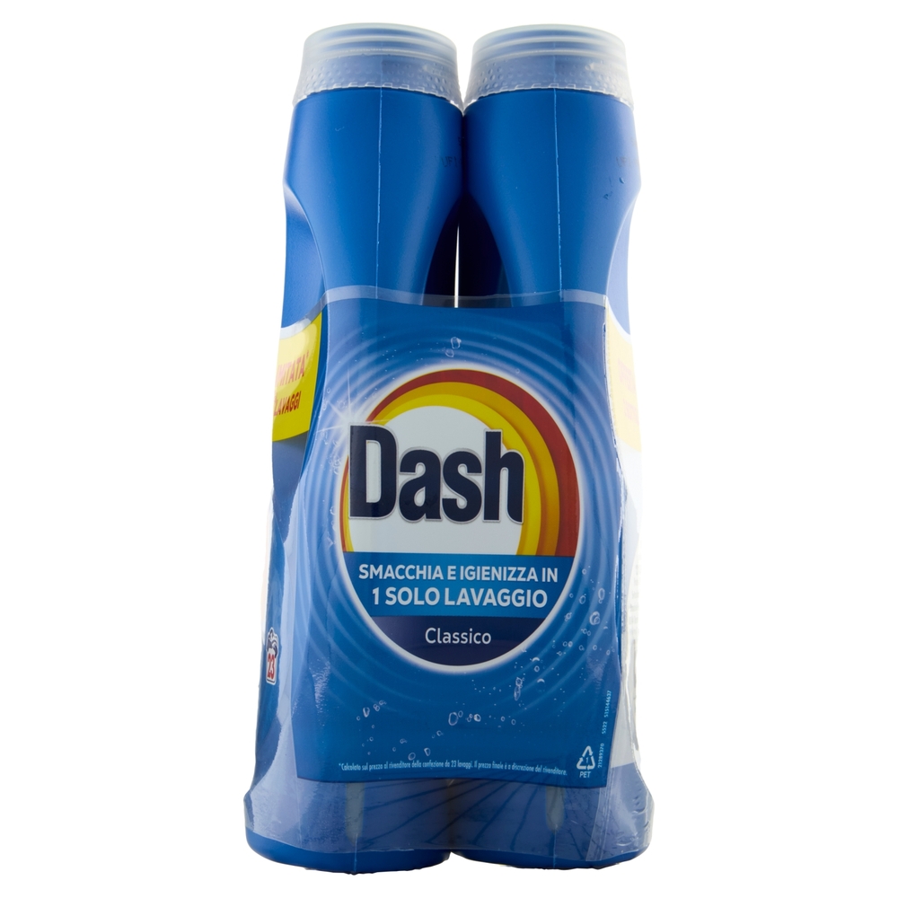 Dash Detersivo Liquido Lavatrice, Classico, 2x23=46 Lavaggi 2x1035ml